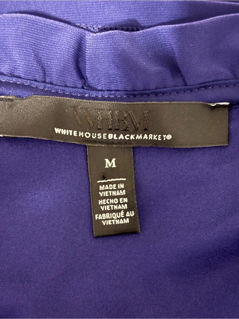 WHBM Medium Purple Ruffle Neck Sleeveless Stretch Blouse - Picture 2 of 8